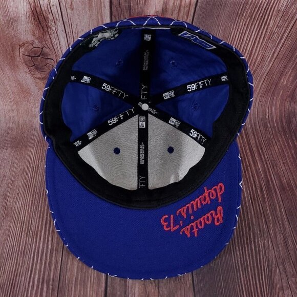 Rare Roots Canada x New Era 59FIFTY depuis 73 Blue Stitched Embroidery Hat 7 1/4 - Picture 10 of 14